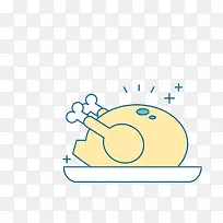 卡通简约美食装饰广告设计烤鸡-空若网 卡通简约美食装饰广告设计烤鸡-空若网