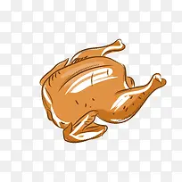 卡通简约美食装饰广告设计烤鸡-空若网 卡通简约美食装饰广告设计烤鸡-空若网