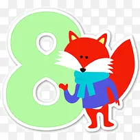 卡通动物装饰数字8-空若网 卡通动物装饰数字8-空若网