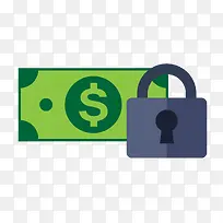 矢量美金锁头素材-空若网 矢量美金锁头素材-空若网