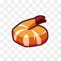 卡通橘色的虾仁食物-空若网 卡通橘色的虾仁食物-空若网