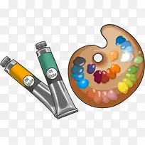 补习班画画工具棕色调色盘-空若网 补习班画画工具棕色调色盘-空若网