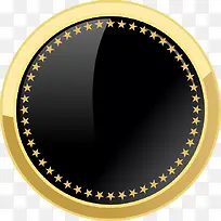 手绘简约黑色背景圆形标牌-空若网 手绘简约黑色背景圆形标牌-空若网