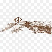 手绘河流拱桥-空若网 手绘河流拱桥-空若网