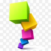 彩色正方体矢量素材-空若网 彩色正方体矢量素材-空若网