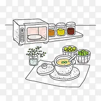 微波炉插画-空若网 微波炉插画-空若网