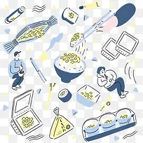 卡通食物底纹-空若网 卡通食物底纹-空若网