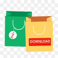 矢量扁平化彩色纸质购物-空若网 矢量扁平化彩色纸质购物-空若网