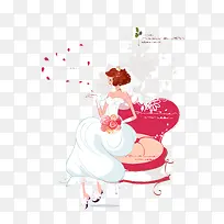 穿婚纱手拿捧花的新娘-空若网 穿婚纱手拿捧花的新娘-空若网