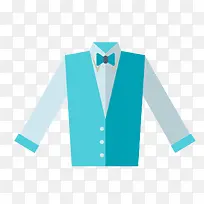 手绘蓝色衬衫素材-空若网 手绘蓝色衬衫素材-空若网