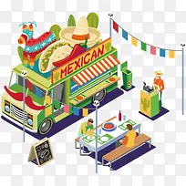 矢量图食物车-空若网 矢量图食物车-空若网