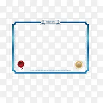 矢量蓝色奖状边框素材-空若网 矢量蓝色奖状边框素材-空若网