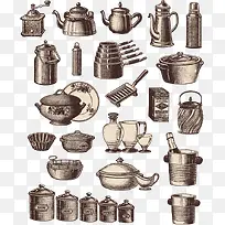 矢量手绘厨房用具-空若网 矢量手绘厨房用具-空若网