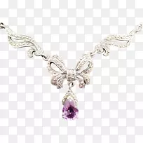 项链珠宝魅力和吊坠宝石紫水晶项链-空若网 项链珠宝魅力和吊坠宝石紫水晶项链-空若网