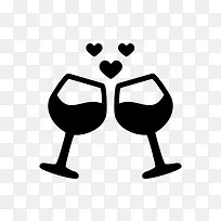 墨迹酒杯爱心-空若网 墨迹酒杯爱心-空若网