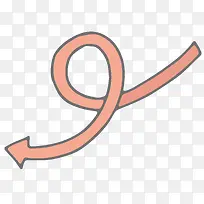 手绘卡通红色弯曲箭头-空若网 手绘卡通红色弯曲箭头-空若网