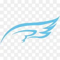 蓝色扁平风格创意翅膀造型-空若网 蓝色扁平风格创意翅膀造型-空若网