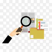 矢量扁平化手拿放大镜-空若网 矢量扁平化手拿放大镜-空若网