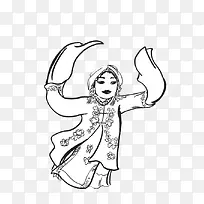 水袖戏剧人物插画-空若网 水袖戏剧人物插画-空若网