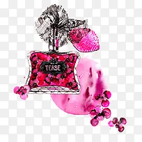 水彩手绘香水瓶-空若网 水彩手绘香水瓶-空若网