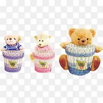 可爱小熊竹篮-空若网 可爱小熊竹篮-空若网