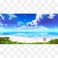 蓝天白云海面高清摄影沙滩-空若网 蓝天白云海面高清摄影沙滩-空若网
