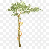 手绘绿树沙漠展架-空若网 手绘绿树沙漠展架-空若网