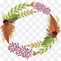 小清新树枝松果边框-空若网 小清新树枝松果边框-空若网