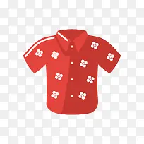 卡通碎花红色短袖衬衫-空若网 卡通碎花红色短袖衬衫-空若网