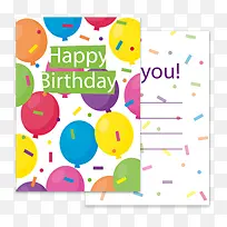 彩色气球生日祝福卡矢量素材-空若网 彩色气球生日祝福卡矢量素材-空若网