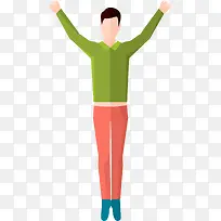 举手欢呼的男人插画-空若网 举手欢呼的男人插画-空若网