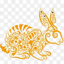 创意花纹兔设计矢量素材-空若网 创意花纹兔设计矢量素材-空若网