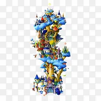 手绘创意城堡-空若网 手绘创意城堡-空若网