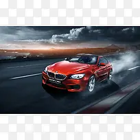 红色炫酷时尚宝马汽车-空若网 红色炫酷时尚宝马汽车-空若网