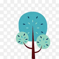 矢量蓝色卡通森林松树球球树-空若网 矢量蓝色卡通森林松树球球树-空若网
