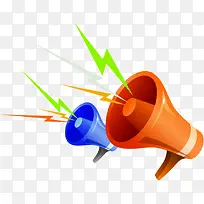 蓝色橙色喇叭图片-空若网 蓝色橙色喇叭图片-空若网