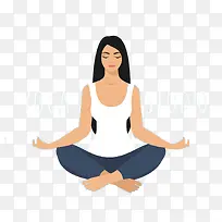 矢量瑜伽冥想女人-空若网 矢量瑜伽冥想女人-空若网