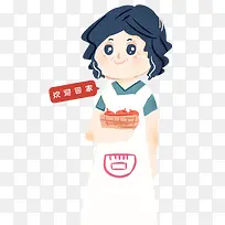 母亲节手绘插画妈妈卡通-空若网 母亲节手绘插画妈妈卡通-空若网