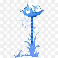 手绘蓝色爱心信箱-空若网 手绘蓝色爱心信箱-空若网