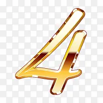 金色质感数字4-空若网 金色质感数字4-空若网