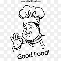 手绘厨师头像-空若网 手绘厨师头像-空若网