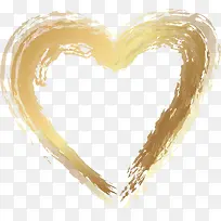 情人节金色水彩爱心-空若网 情人节金色水彩爱心-空若网