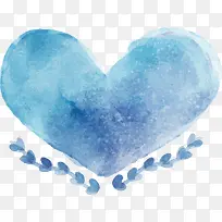 情人节蓝色水彩爱心-空若网 情人节蓝色水彩爱心-空若网