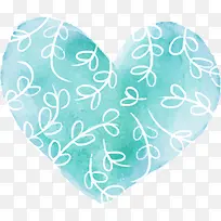 情人节绿色水彩爱心-空若网 情人节绿色水彩爱心-空若网