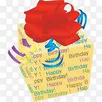 红色丝带卡通生日礼盒-空若网 红色丝带卡通生日礼盒-空若网