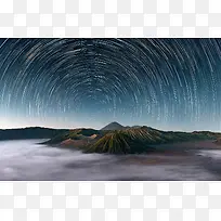 星空星轨夜色摄影图-空若网 星空星轨夜色摄影图-空若网