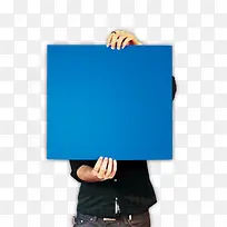 蓝色手拿公告牌-空若网 蓝色手拿公告牌-空若网
