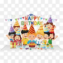 矢量生日聚餐儿童-空若网 矢量生日聚餐儿童-空若网