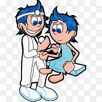 手臂受伤包扎插画-空若网 手臂受伤包扎插画-空若网