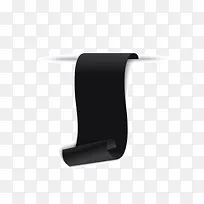 黑色卷边丝带矢量素材-空若网 黑色卷边丝带矢量素材-空若网